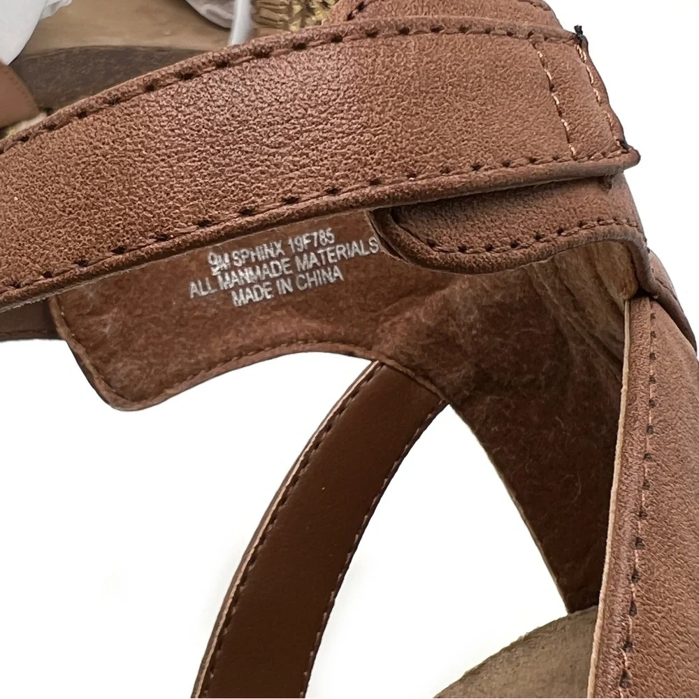 Madeline Girl Espadrilles Sphinx Metallic Ankle Strap Platform Sandals Size 9